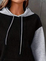 Full Size Textured Kangaroo Pocket Hoodie Plus Size - Trendsi - Flyclothing LLC