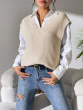 V-Neck Sweater Vest - Trendsi - Flyclothing LLC