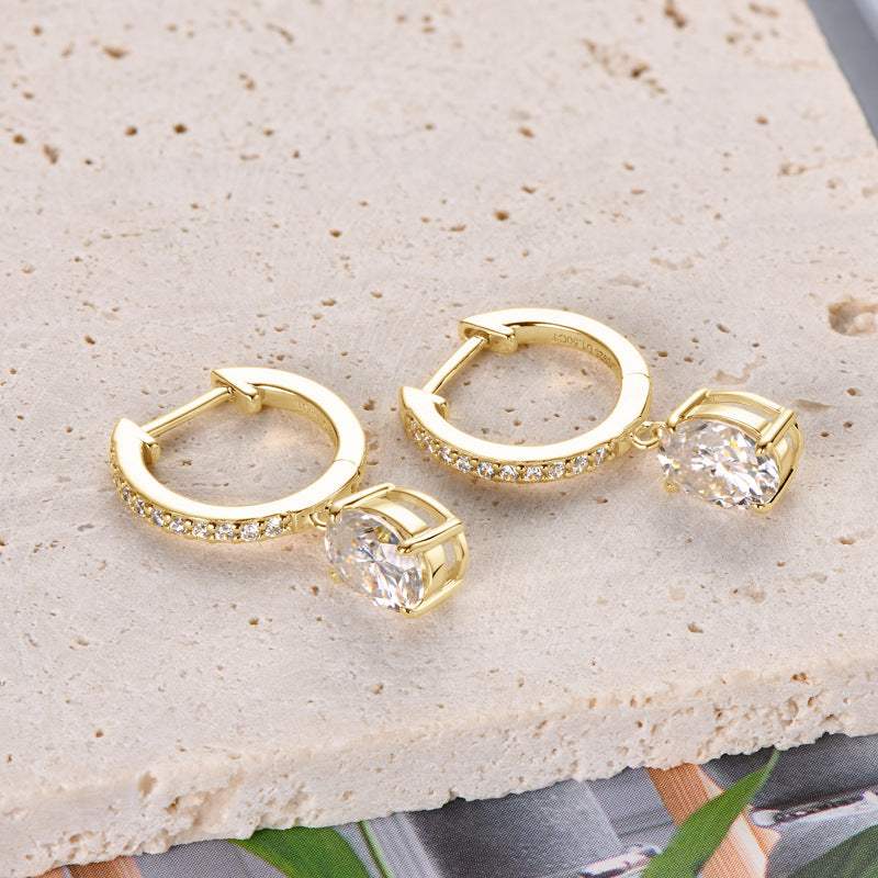 3 Carat Moissanite 925 Sterling Silver Earrings - Trendsi - Flyclothing LLC