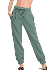 Zenana Fleece Drawstring Joggers With Pocket - Trendsi - Flyclothing LLC