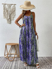 Full Size Printed Scoop Neck Maxi Cami Dress - Trendsi