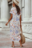 Printed Open Front Short Sleeve Cover-Up - Trendsi - Flyclothing LLC