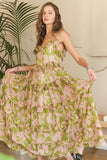 ADORA Ruffled Tiered Scoop Neck Cami Dress - Trendsi