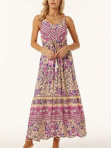 Printed Scoop Neck Midi Cami Dress - Trendsi - Flyclothing LLC