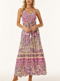 Printed Scoop Neck Midi Cami Dress - Trendsi