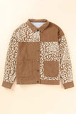 Leopard Button Up Drop Shoulder Jacket - Trendsi - Flyclothing LLC
