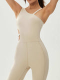 Cutout Asymmetrical Neck Active Jumpsuit - Trendsi - Flyclothing LLC