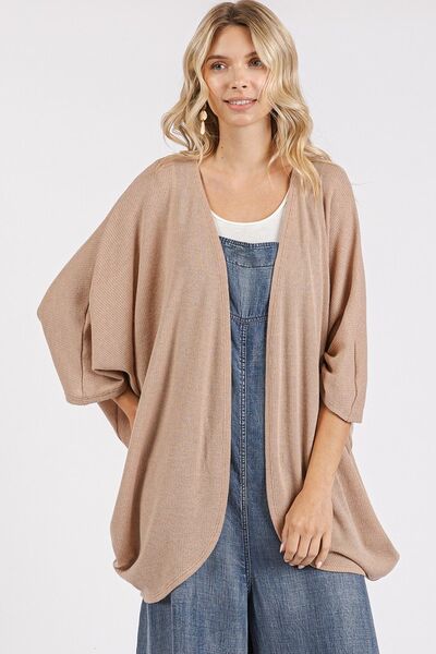 Mittoshop Open Front Batwing Sleeve Cardigan - Trendsi