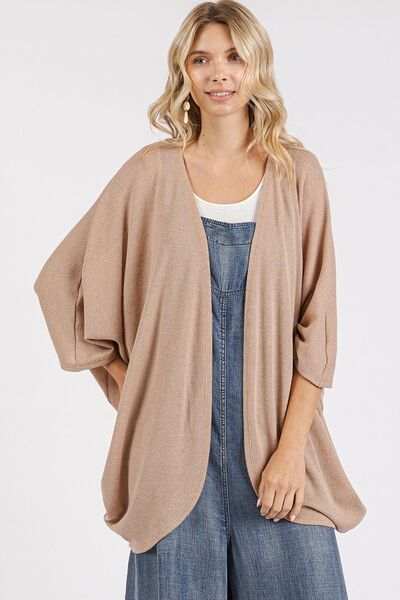 Mittoshop Open Front Batwing Sleeve Cardigan - Trendsi - Flyclothing LLC