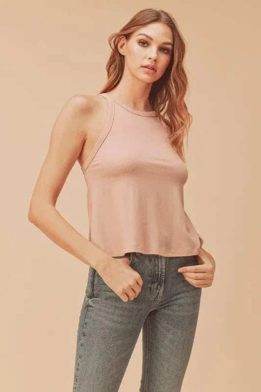 Aemi + Co Lightweight Ribbed Tank - Trendsi - Flyclothing LLC