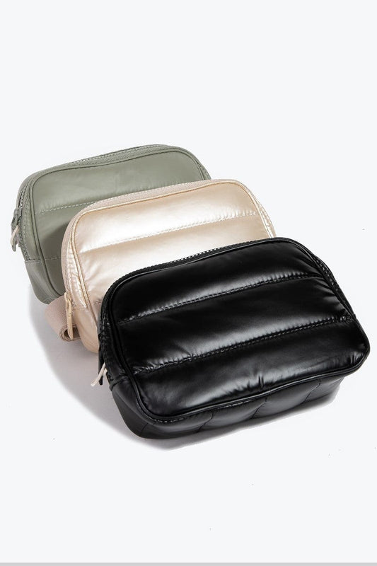 Fame Quilted Nylon Crossbody Bag - Trendsi