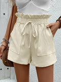 Paperbag Waist Shorts with Pockets - Trendsi