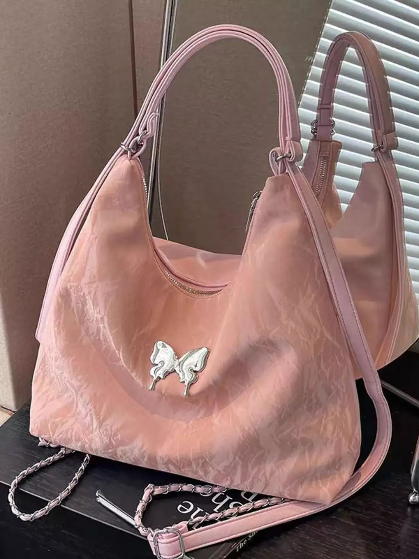 Butterfly Decor Convertible Shoulder Bag - Trendsi - Flyclothing LLC