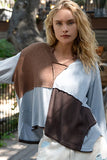 POL Color Block Notched Long Sleeve T-Shirt - Trendsi