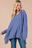 Ces Femme Asymmetrical Long Sleeve top - Trendsi - Flyclothing LLC