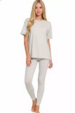 Zenana Brushed Dty Microfiber Short Sleeve Top and Pants Loungewear Set - Trendsi - Flyclothing LLC
