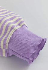 Striped Round Neck Long Sleeve Sweatshirt - Trendsi - Flyclothing LLC