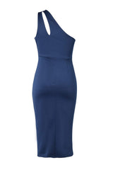 Ruched Cutout Single Shoulder Dress - Trendsi - Flyclothing LLC