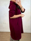 Full Size Casual Drawstring Hooded Sweatshirt Dress Plus Size - Trendsi - Flyclothing LLC