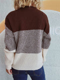 Color Block Long Sleeve Sweater - Trendsi - Flyclothing LLC