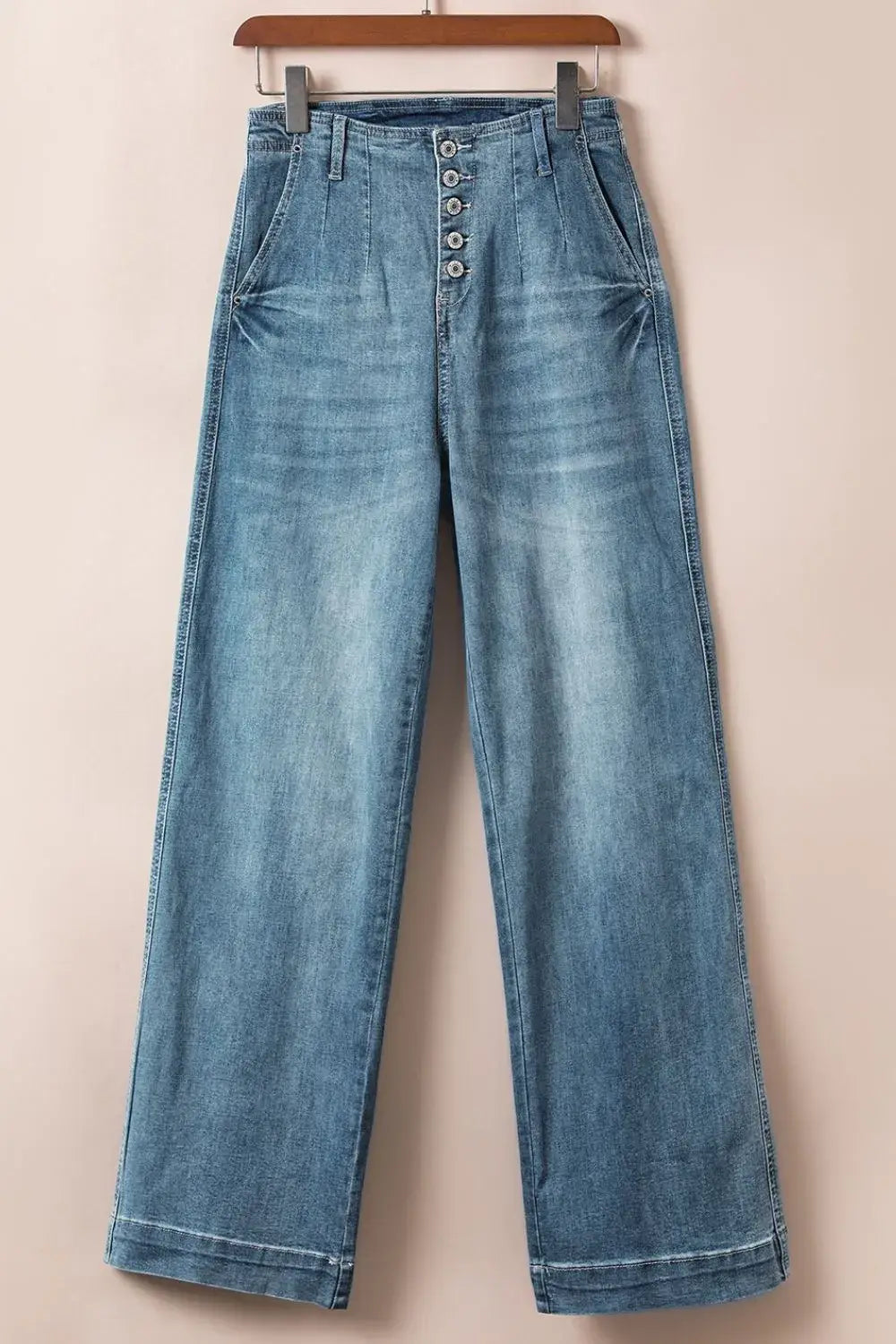 Button Fly High Waist Jeans - Trendsi - Flyclothing LLC