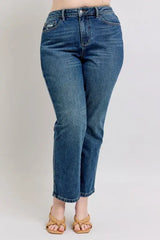Judy Blue Full Size High Waisted Rigid Magic Non-destroy Straight Leg Jeans Plus Size - Trendsi - Flyclothing LLC