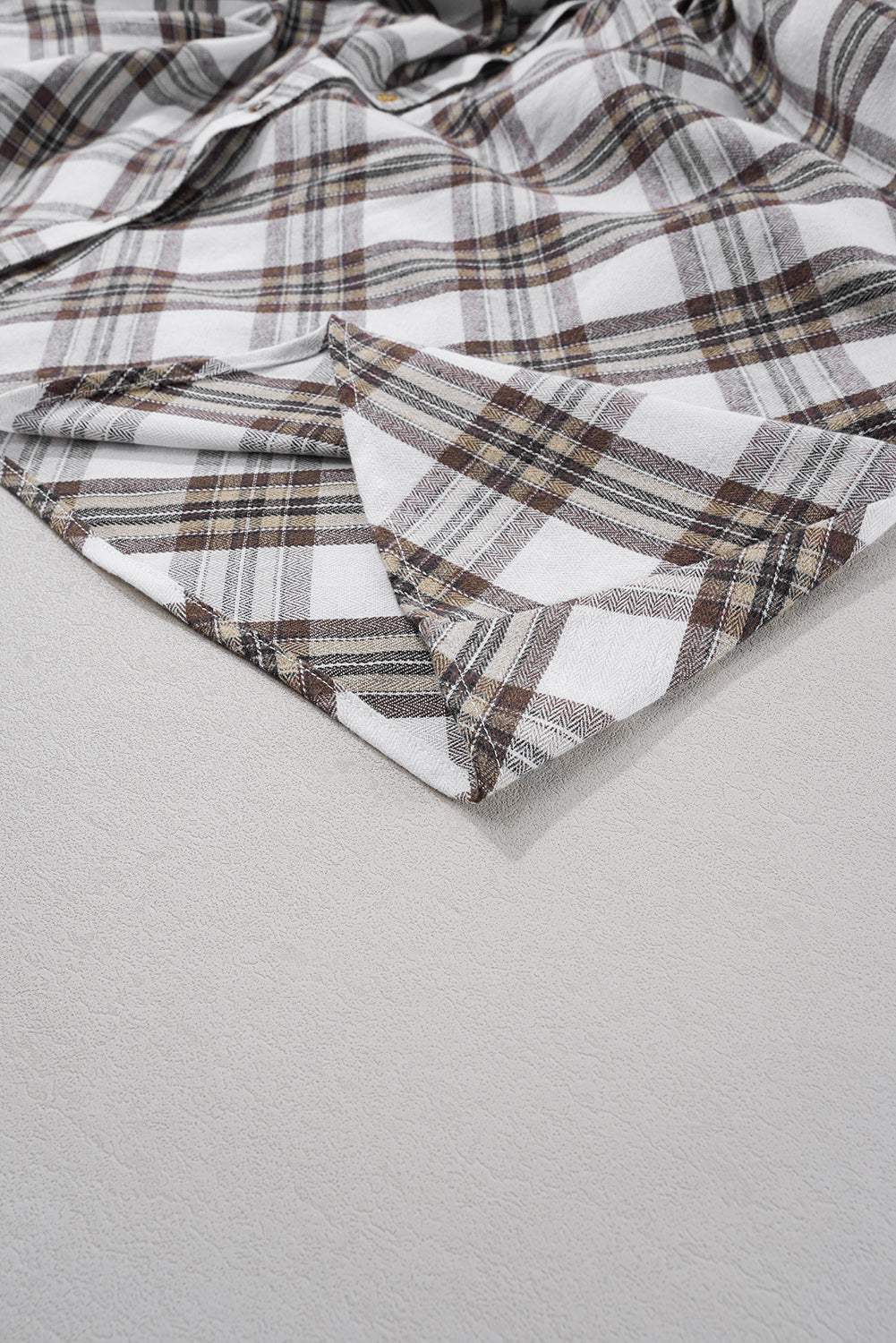 Full Size Plaid Collared Neck Balloon Sleeve Mini Shirt Dress - Trendsi - Flyclothing LLC