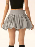 Ruched Bubble Hem Mini Skirt - Trendsi - Flyclothing LLC