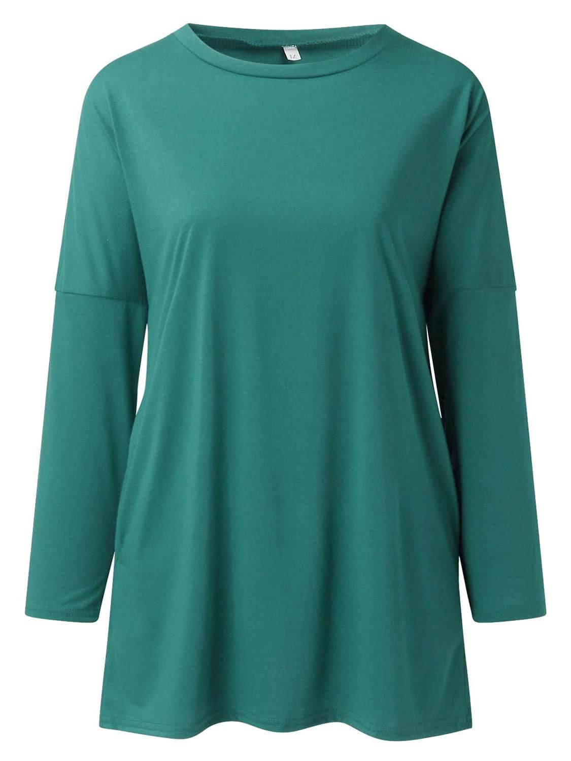 Full Size Round Neck Long Sleeve T-Shirt - Trendsi - Flyclothing LLC