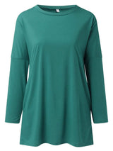 Full Size Round Neck Long Sleeve T-Shirt - Trendsi - Flyclothing LLC