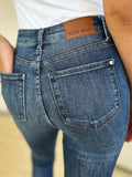 Judy Blue Full Size Mid Waist Distressed Slim Jeans - Trendsi - Flyclothing LLC