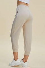 Basic Bae Full Size Air Scuba Drawstring High Waist Cropped Pants - Trendsi - Flyclothing LLC
