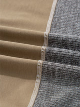 Mixed Texture Patchwork Exposed Seam Half Button Hoodie - Trendsi - Flyclothing LLC