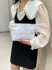Sequin Clutch with Zipper - Trendsi