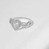 925 Sterling Silver Heart Ring - Trendsi