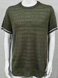 Men's Plus Size Texture Round Neck Contrast Trim T-Shirt - Trendsi