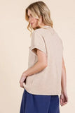 Lime 'N' Chili Solid Cap Sleeve Stitch Edge Knit Sweater - Trendsi