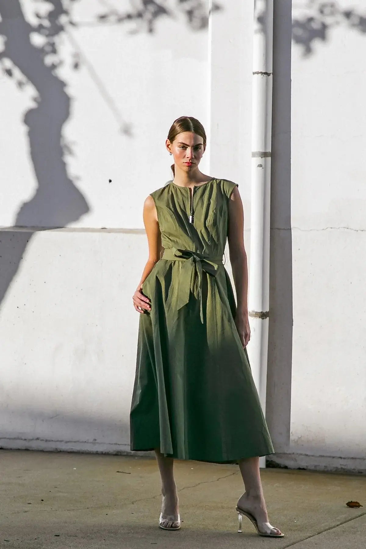 DELICATE DREAMS WOVEN MIDI DRESS - Flying Tomato - Flyclothing LLC