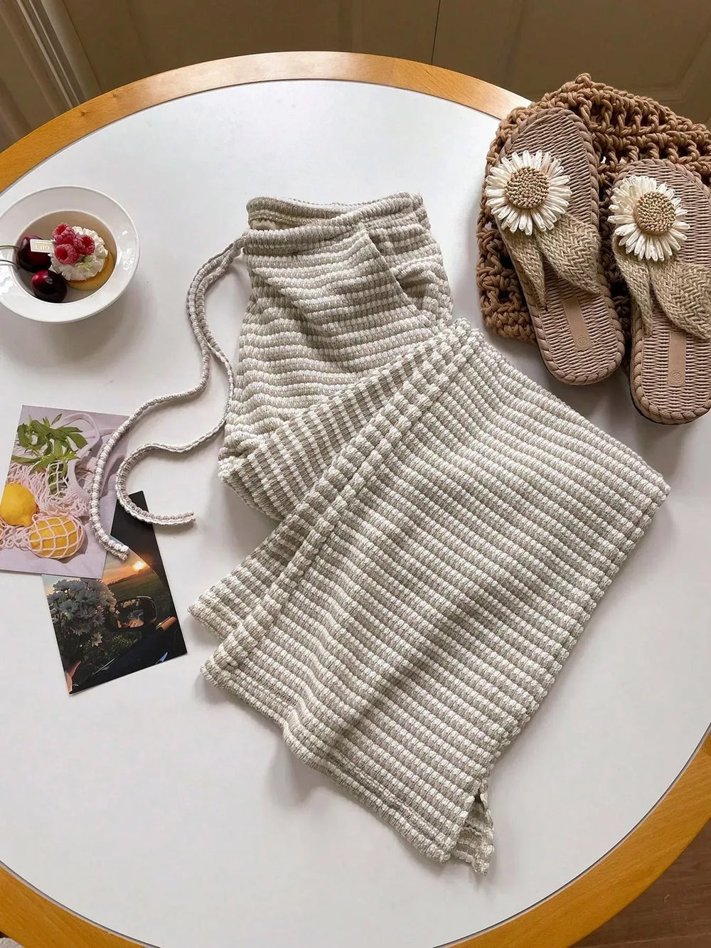 Drawstring Wide Leg Pants - Trendsi - Flyclothing LLC