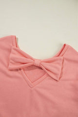 Bow Round Neck Long Sleeve Sweatshirt - Trendsi - Flyclothing LLC