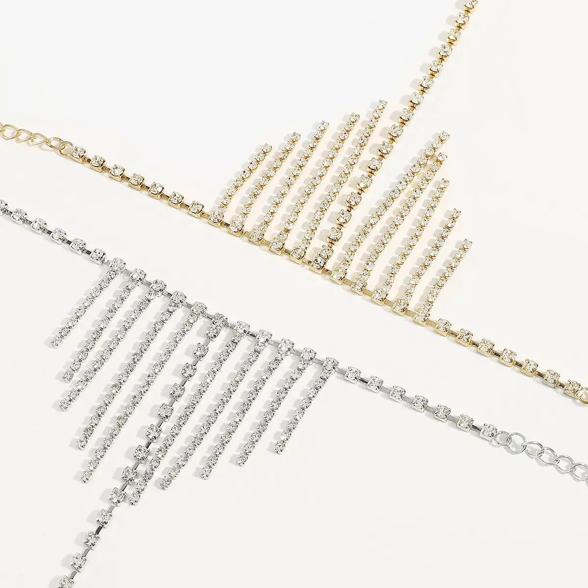 Rhinestone Fringe Hand Chain Bracelet - Trendsi - Flyclothing LLC