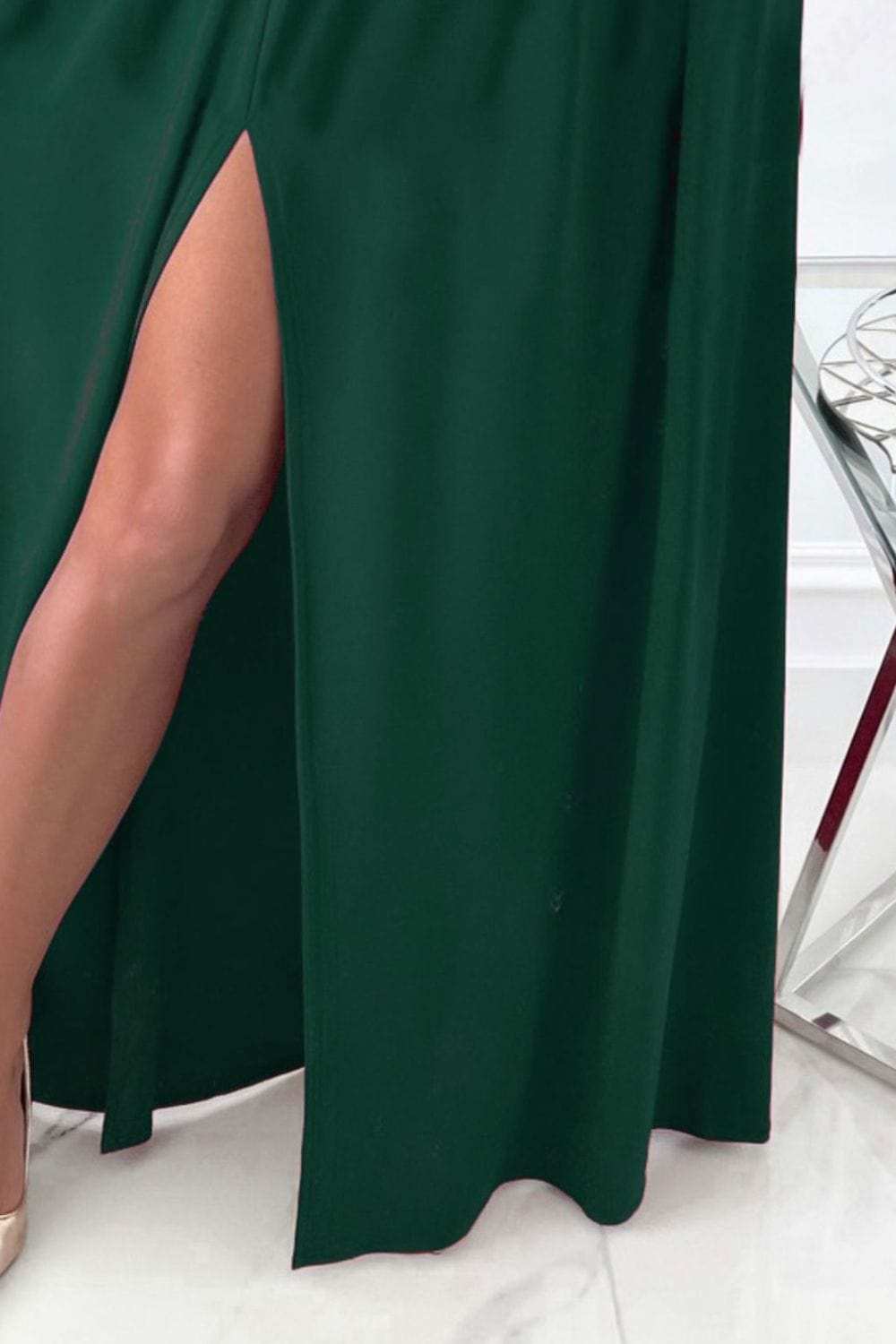 Slit Surplice Long Sleeve Maxi Dress - Trendsi - Flyclothing LLC