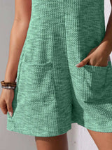 Full Size Button Front Romper with Pockets Plus Size - Trendsi - Flyclothing LLC