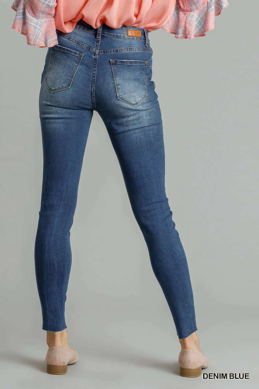 Umgee Distressed Skinny Jeans with Pockets - Trendsi - Flyclothing LLC