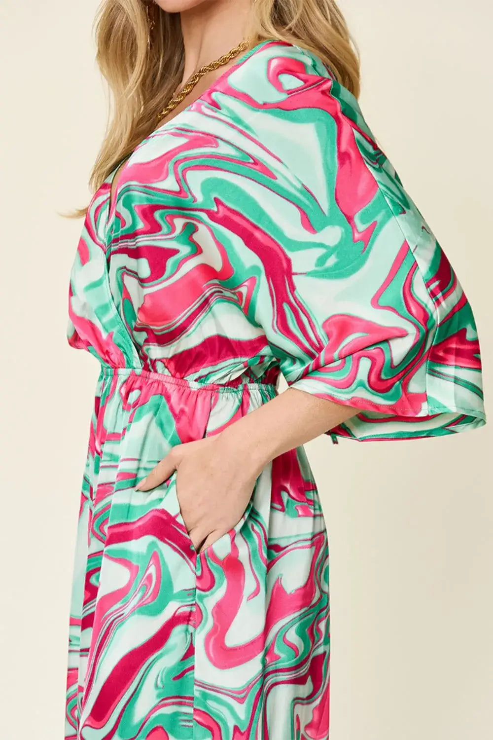 Double Take Full Size Half Sleeve Wide Leg Jumpsuit - Trendsi - Flyclothing LLC