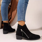Point Toe Block Heels Boots - Trendsi - Flyclothing LLC