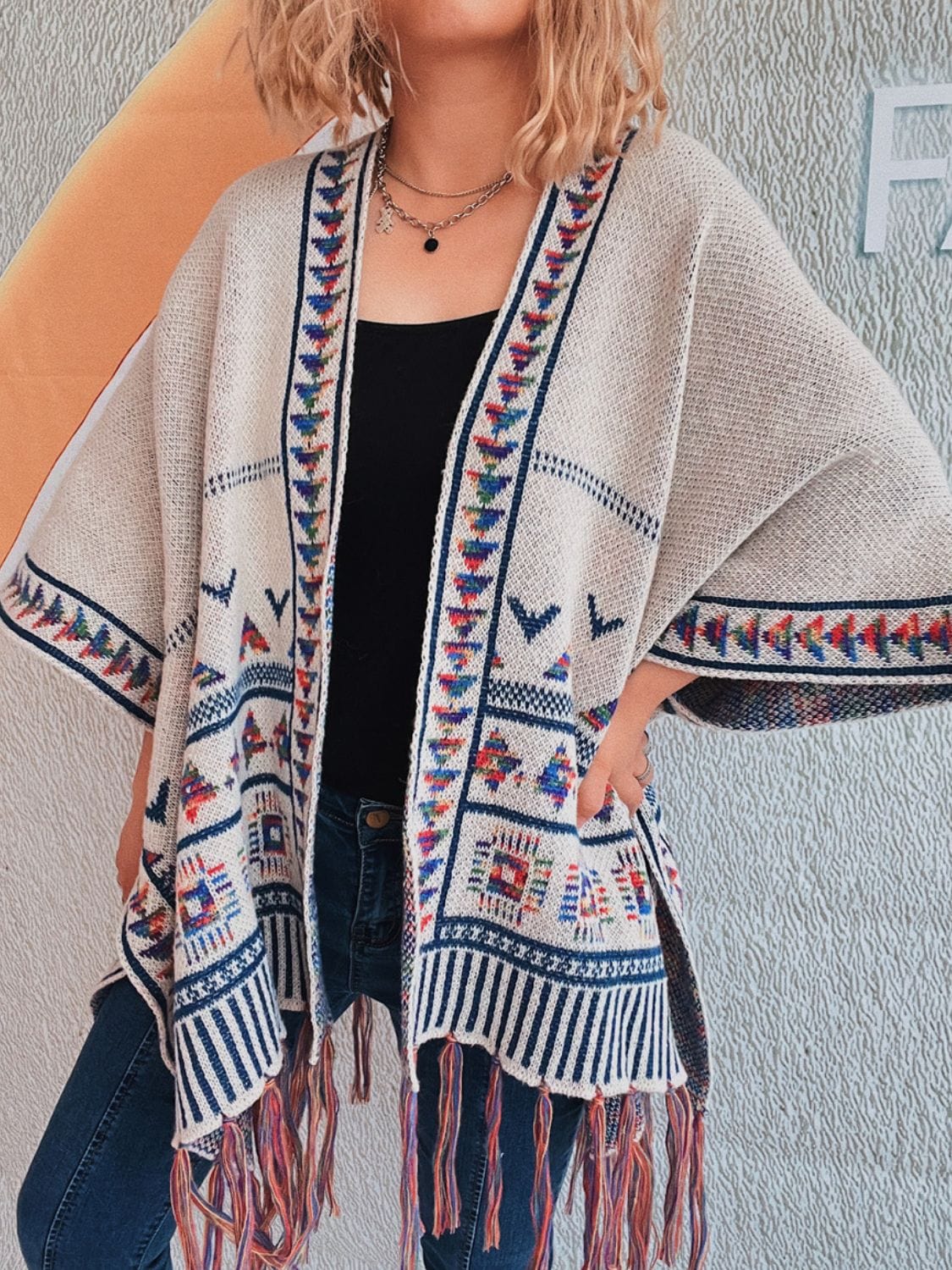 Fringe Open Front Cardigan - Trendsi