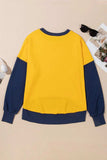Contrast Round Neck Long Sleeve Sweatshirt - Trendsi - Flyclothing LLC