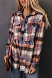 Plaid Collared Neck Long Sleeve Shirt - Trendsi