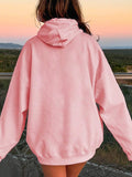 Drawstring Dropped Shoulder Hoodie - Trendsi